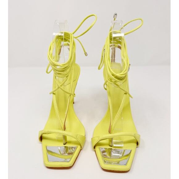 NEW Schutz Vikki Leather Ankle Wrap Thong Dress Sandals Fresh Green Size 6.5 - Picture 6 of 10